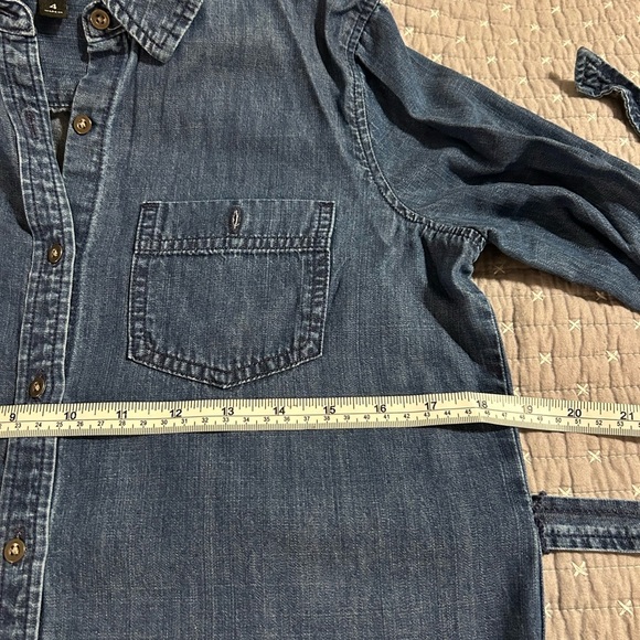 Banana Republic Women’s Blue Denim Shirt Dress Size 4P - Picture 9 of 12